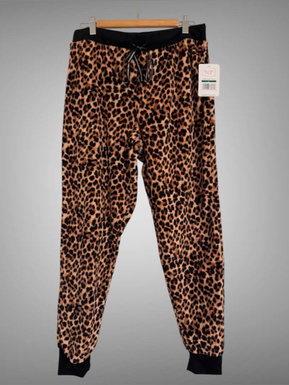 Pillow Talk Leopard Print Fleece Pajama Pants Size L NWT